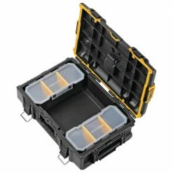 Coupon 🎁 DEWALT Tough System 2.0 Tool Box with Tray 🔥 -Deals Tool Storage Store black dewalt modular tool storage systems dwst08165w8120 1d 1000
