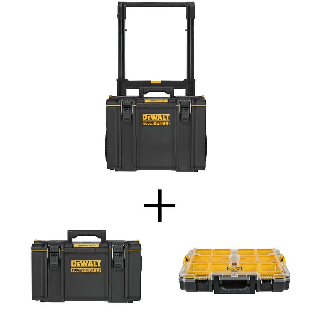 Promo ✔️ DEWALT TOUGHSYSTEM 2.0 24 in. Mobile Tool Box, 22 in. Large Tool Box and 10-Compartment Deep Small Parts Organizer ✔️ 3 Promo ✔️ DEWALT TOUGHSYSTEM 2.0 24 in. Mobile Tool Box, 22 in. Large Tool Box and 10-Compartment Deep Small Parts Organizer ✔️