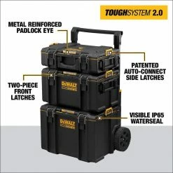 Wholesale 😍 DEWALT ToughSystem 2.0 24 in. Tower Tool Box System (3-Piece Set) 🤩 -Deals Tool Storage Store black dewalt modular tool storage systems dwst60437 e1 1000