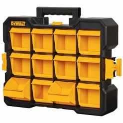 Flash Sale 💯 DEWALT 12-Compartment Small Parts Organizer Flip Bin (2-Pack) ✨ -Deals Tool Storage Store black dewalt small parts organizers dwst14121w2pk 40 1000