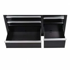 Best Pirce 🧨 Husky 42 in. W x 18.1 in. D 8-Drawer Black Mobile Workbench Cabinet with Solid Wood Top 🥰 -Deals Tool Storage Store black husky mobile workbenches h42mwc8blk 77 1000