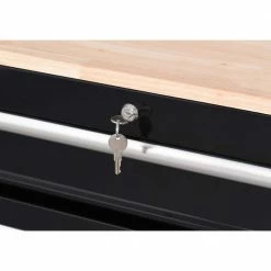 Best Pirce 🧨 Husky 42 in. W x 18.1 in. D 8-Drawer Black Mobile Workbench Cabinet with Solid Wood Top 🥰 -Deals Tool Storage Store black husky mobile workbenches h42mwc8blk fa 1000