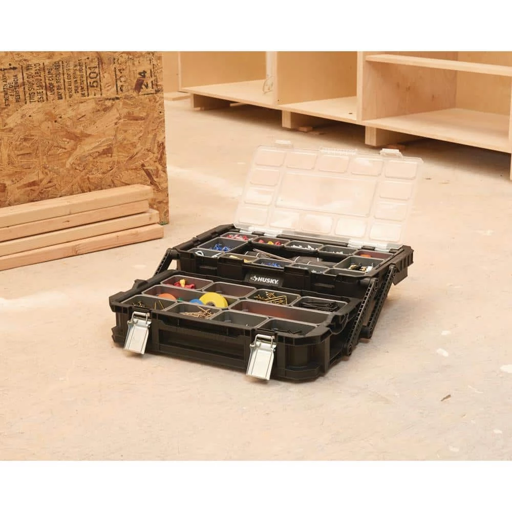 Discount ❤️ Husky 22 in. 22-Compartment Connect Cantilever Organizer for Small Parts Organizer 🌟 4 Discount ❤️ Husky 22 in. 22-Compartment Connect Cantilever Organizer for Small Parts Organizer 🌟 - Image 2