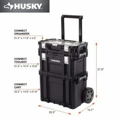 Discount 🛒 Husky 22 in. Connect Rolling System Tool Box 😀 -Deals Tool Storage Store black husky modular tool storage systems 230381 40 1000