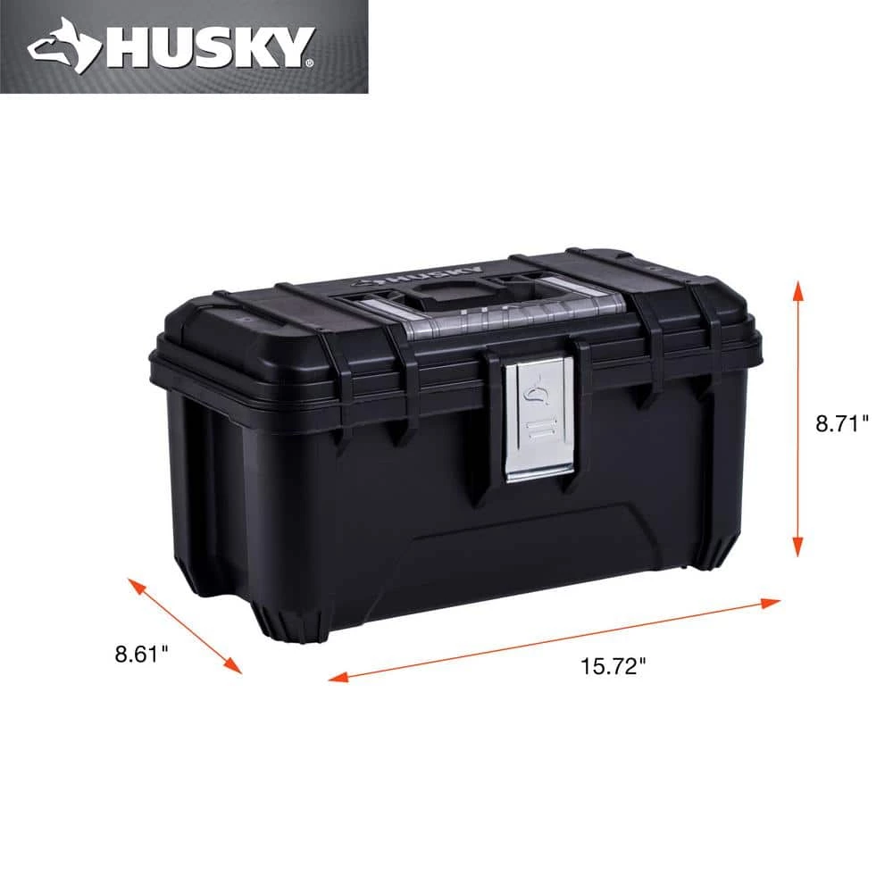 Wholesale 🥰 Husky 16 in. Black Plastic Portable Tool Box with Metal Latches ❤️ 5 Wholesale 🥰 Husky 16 in. Black Plastic Portable Tool Box with Metal Latches ❤️ - Image 3