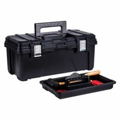 Outlet 😀 Husky 26 in. Black Plastic Portable Tool Box with Metal Latches 💯 -Deals Tool Storage Store black husky portable tool boxes 235580 44 1000