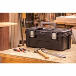 Outlet 😀 Husky 26 in. Black Plastic Portable Tool Box with Metal Latches 💯 -Deals Tool Storage Store black husky portable tool boxes 235580 c3 1000