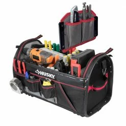 Cheapest 😍 Husky 20 in. Pro Tool Tote with Removable Tool Wall 🎉 -Deals Tool Storage Store black husky tool bags 67129 02 e1 1000