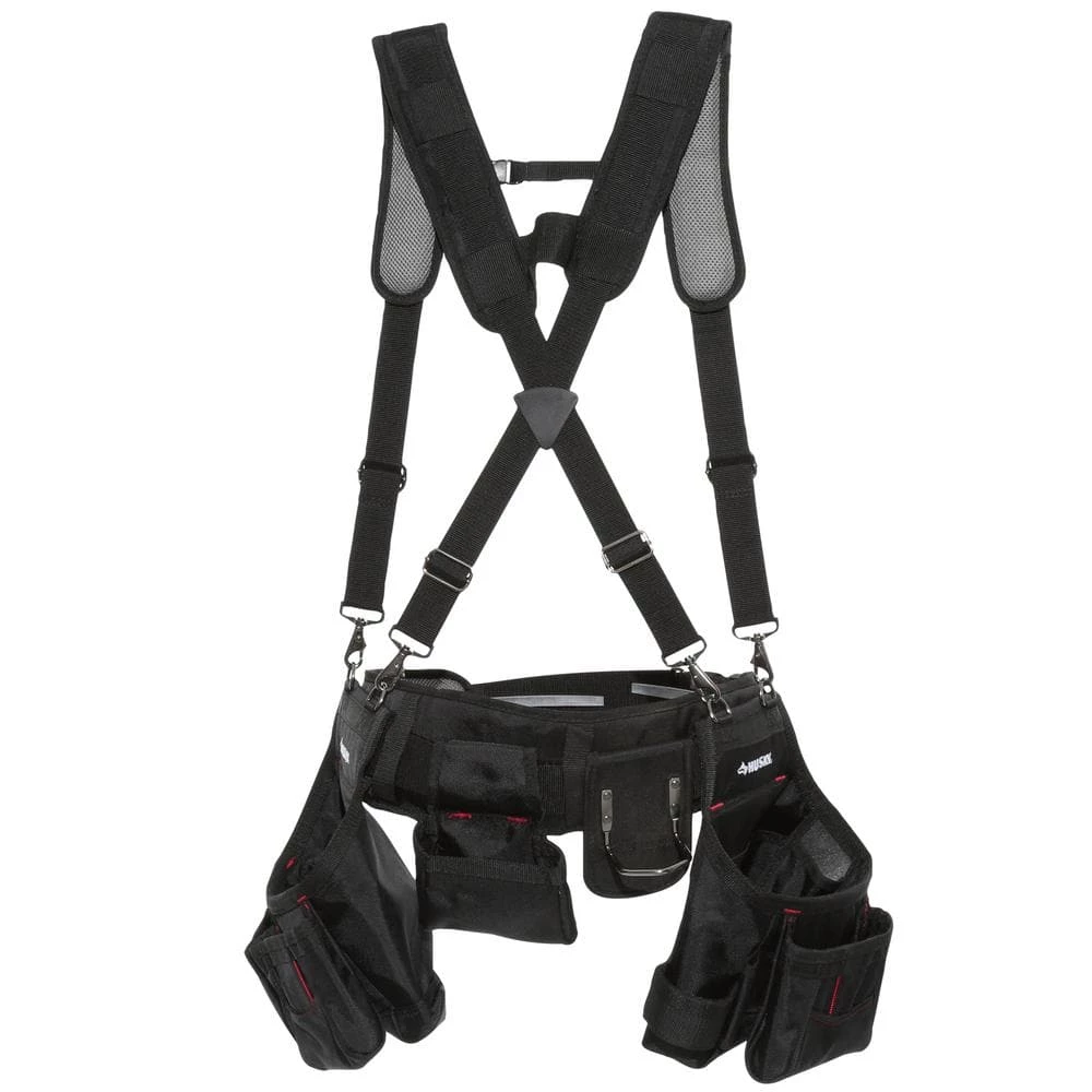 Wholesale ๐ Husky 2-Bag 18 -Pocket Black Framer's Suspension Rig Work Tool Belt with Suspenders ๐คฉ 9 Wholesale ๐ Husky 2-Bag 18 -Pocket Black Framer's Suspension Rig Work Tool Belt with Suspenders ๐คฉ - Image 7
