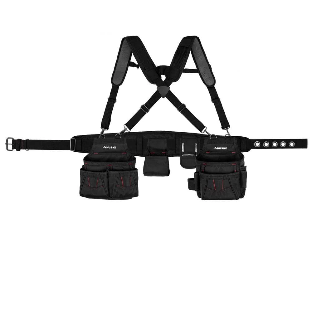 Wholesale ๐ Husky 2-Bag 18 -Pocket Black Framer's Suspension Rig Work Tool Belt with Suspenders ๐คฉ 12 Wholesale ๐ Husky 2-Bag 18 -Pocket Black Framer's Suspension Rig Work Tool Belt with Suspenders ๐คฉ - Image 10