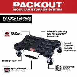 Discount 🥰 Milwaukee PACKOUT Dolly 24 in. x 18 in. Black Multi-Purpose Utility Cart 🌟 -Deals Tool Storage Store black milwaukee modular tool storage systems 48 22 8410 e1 1000