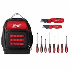 Coupon 👏 Milwaukee 15 in. Ultimate Jobsite 🎒 Backpack with Screwdriver and FASTBACK Knife Sets (10-Piece) 💯