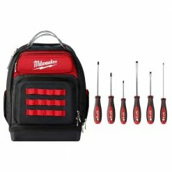 Best Sale 😍 Milwaukee 15 in. Ultimate Jobsite 🎒 Backpack with Screwdriver Set (6-Pieces) ✨