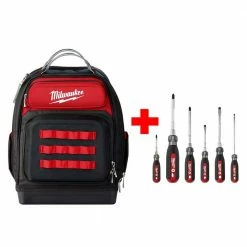 Budget 👍 Milwaukee Ultimate Jobsite Black 15 in. 🎒 Backpack with Screwdriver Cushion Grip Set (6-Piece) 😍 -Deals Tool Storage Store black milwaukee tool bags 48 22 8201 48 22 2886 fa 1000