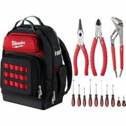 Deals Tool Storage Store 26 Best deal ๐ Milwaukee 15 in. Ultimate Jobsite ๐ Backpack with Pliers Kit and Screwdriver Set (14-Piece) ๐