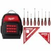 Brand new 🤩 Milwaukee 15 in. Ultimate Jobsite 🎒 Backpack W/Screwdriver Set W/ 7 in. Rafter Square and 4-1/2 in. Trim Square Set (11-Piece) 💯 -Deals Tool Storage Store black milwaukee tool bags 48 22 8201 mlsq070p 48 22 2718 64 1000