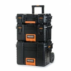 New 🤩 RIDGID 22 in. Pro Gear Cart Tool Box in Black ✔️ -Deals Tool Storage Store black ridgid modular tool storage systems 221734 c3 1000