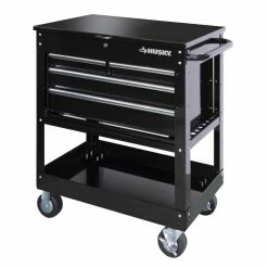 Coupon 🎁 Husky 33 in. W 4-Drawer Mechanics Tool Utility Cart in Gloss Black 👍 -Deals Tool Storage Store gloss black husky tool carts houc3304b10 4f 1000