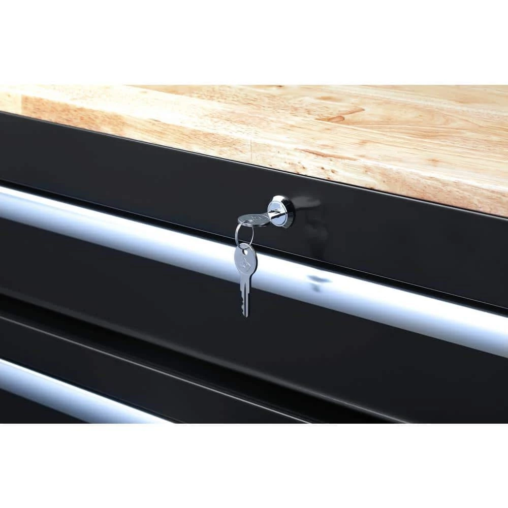Best Sale ๐ฅฐ Husky 46 in. W x 24.5 in. D Standard Duty 9-Drawer Mobile Workbench Tool Chest with Solid Wood Top in Gloss Black ๐ฅ 11 Best Sale ๐ฅฐ Husky 46 in. W x 24.5 in. D Standard Duty 9-Drawer Mobile Workbench Tool Chest with Solid Wood Top in Gloss Black ๐ฅ - Image 9