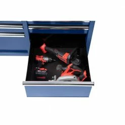 Wholesale ❤️ Husky 46 in. W x 24.5 in. D Standard Duty 9-Drawer Mobile Workbench Tool Chest with Solid Wood Top in Gloss Blue 🎁 -Deals Tool Storage Store gloss blue with silver trim husky mobile workbenches h46mwc9gbv2 4f 1000