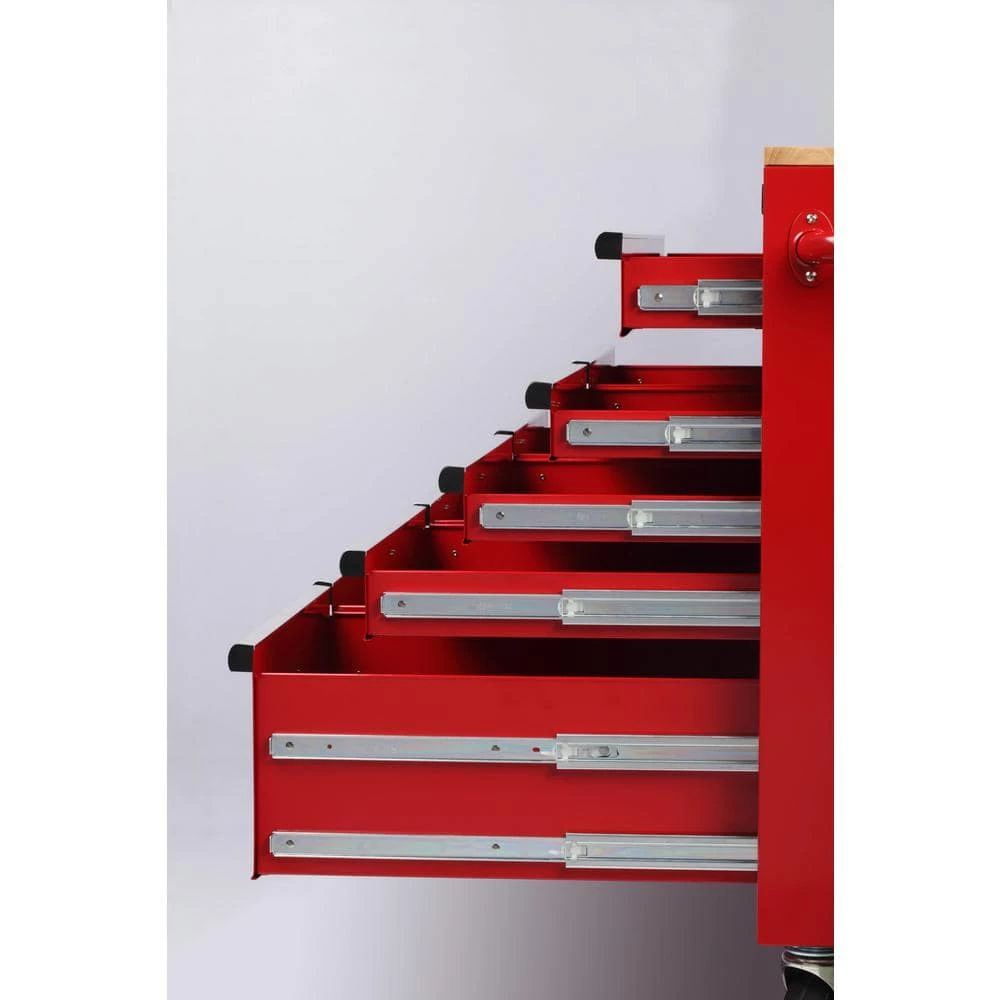 Buy 🥰 Husky 46 in. W x 24.5 in. D 9-Drawer Gloss Red Deep Tool Chest Mobile Workbench with Hardwood Top 🥰 8 Buy 🥰 Husky 46 in. W x 24.5 in. D 9-Drawer Gloss Red Deep Tool Chest Mobile Workbench with Hardwood Top 🥰 - Image 6