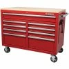 Buy 🥰 Husky 46 in. W x 24.5 in. D 9-Drawer Gloss Red Deep Tool Chest Mobile Workbench with Hardwood Top 🥰 -Deals Tool Storage Store gloss red husky mobile workbenches h46mwc9rv2 c 64 1000