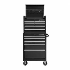 Best Sale 💯 Husky 27 in. W x 18 in. D Standard Duty 11-Drawer Tool Chest and Top Tool Cabinet Combo in Black 🤩 -Deals Tool Storage Store gloss tool chest combos uact h 270111bk 1f 1000