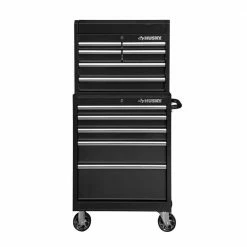 Best Sale 💯 Husky 27 in. W x 18 in. D Standard Duty 11-Drawer Tool Chest and Top Tool Cabinet Combo in Black 🤩 -Deals Tool Storage Store gloss tool chest combos uact h 270111bk 4f 1000