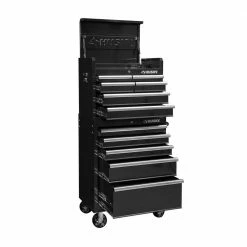 Best Sale 💯 Husky 27 in. W x 18 in. D Standard Duty 11-Drawer Tool Chest and Top Tool Cabinet Combo in Black 🤩 -Deals Tool Storage Store gloss tool chest combos uact h 270111bk fa 1000