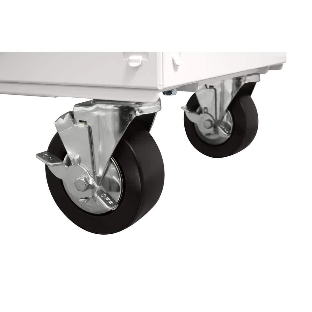 Best Sale 😀 Husky 36 in. 3-Drawer with Solid Wood Top in Gloss White Utility Cart 🎉 5 Best Sale 😀 Husky 36 in. 3-Drawer with Solid Wood Top in Gloss White Utility Cart 🎉 - Image 3