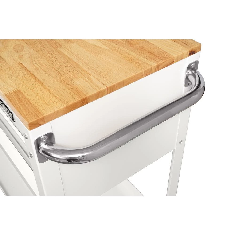 Best Sale 😀 Husky 36 in. 3-Drawer with Solid Wood Top in Gloss White Utility Cart 🎉 10 Best Sale 😀 Husky 36 in. 3-Drawer with Solid Wood Top in Gloss White Utility Cart 🎉 - Image 8