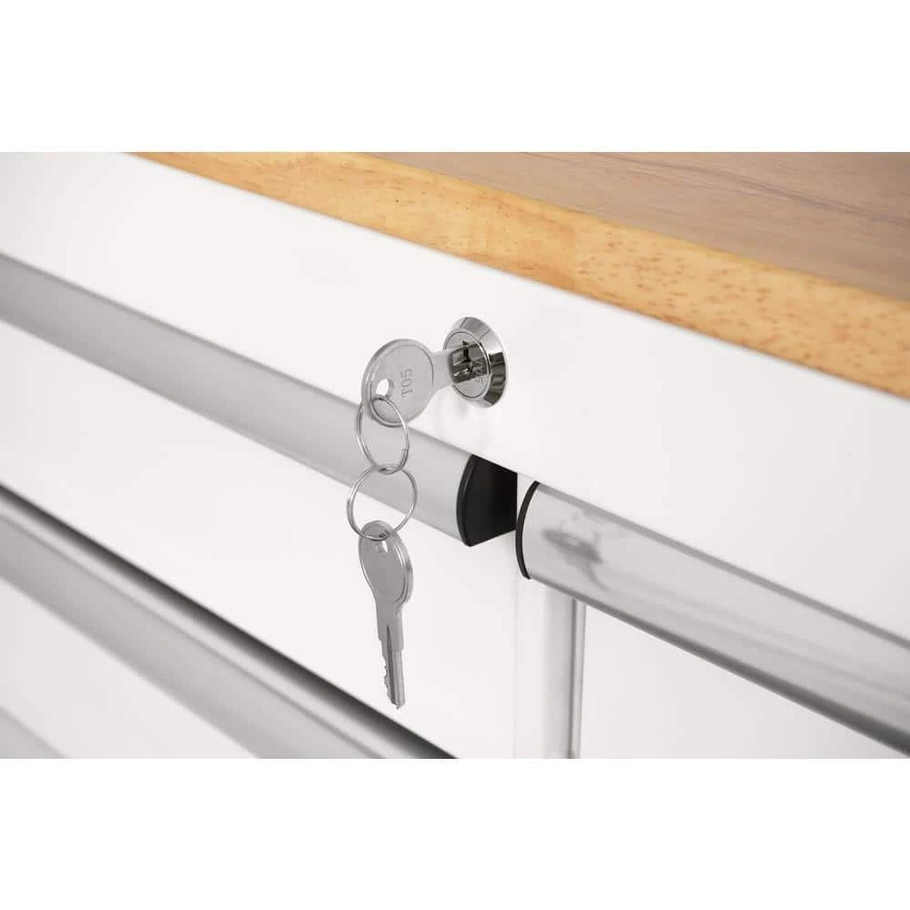 Best Sale 😀 Husky 36 in. 3-Drawer with Solid Wood Top in Gloss White Utility Cart 🎉 12 Best Sale 😀 Husky 36 in. 3-Drawer with Solid Wood Top in Gloss White Utility Cart 🎉 - Image 10