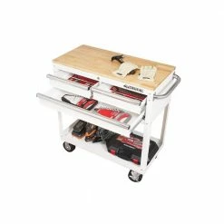 Best Sale 😀 Husky 36 in. 3-Drawer with Solid Wood Top in Gloss White Utility Cart 🎉 23 Best Sale 😀 Husky 36 in. 3-Drawer with Solid Wood Top in Gloss White Utility Cart 🎉 -Deals Tool Storage Store gloss white husky tool carts houc3603bj1 d4 1000
