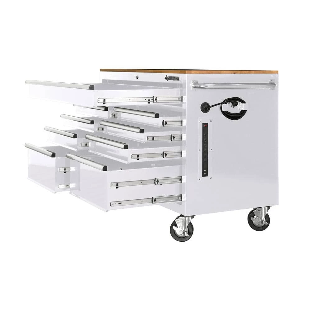 Top 10 ✨ Husky 46 in. W x 24.5 in D Standard Duty 9-Drawer Mobile Workbench Tool Chest with Solid Wood Top in Gloss White 🌟 9 Top 10 ✨ Husky 46 in. W x 24.5 in D Standard Duty 9-Drawer Mobile Workbench Tool Chest with Solid Wood Top in Gloss White 🌟 - Image 7