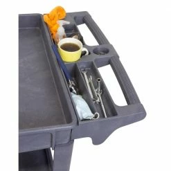 Best Sale 🎁 WEN 25.5 in. x 46 in. 500 lbs. Capacity Extra-Wide Service Utility Cart 🥰 -Deals Tool Storage Store gray wen tool carts 73004t 1f 1000
