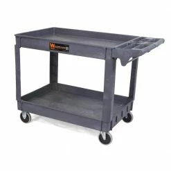 Best Sale 🎁 WEN 25.5 in. x 46 in. 500 lbs. Capacity Extra-Wide Service Utility Cart 🥰 -Deals Tool Storage Store gray wen tool carts 73004t 4f 1000