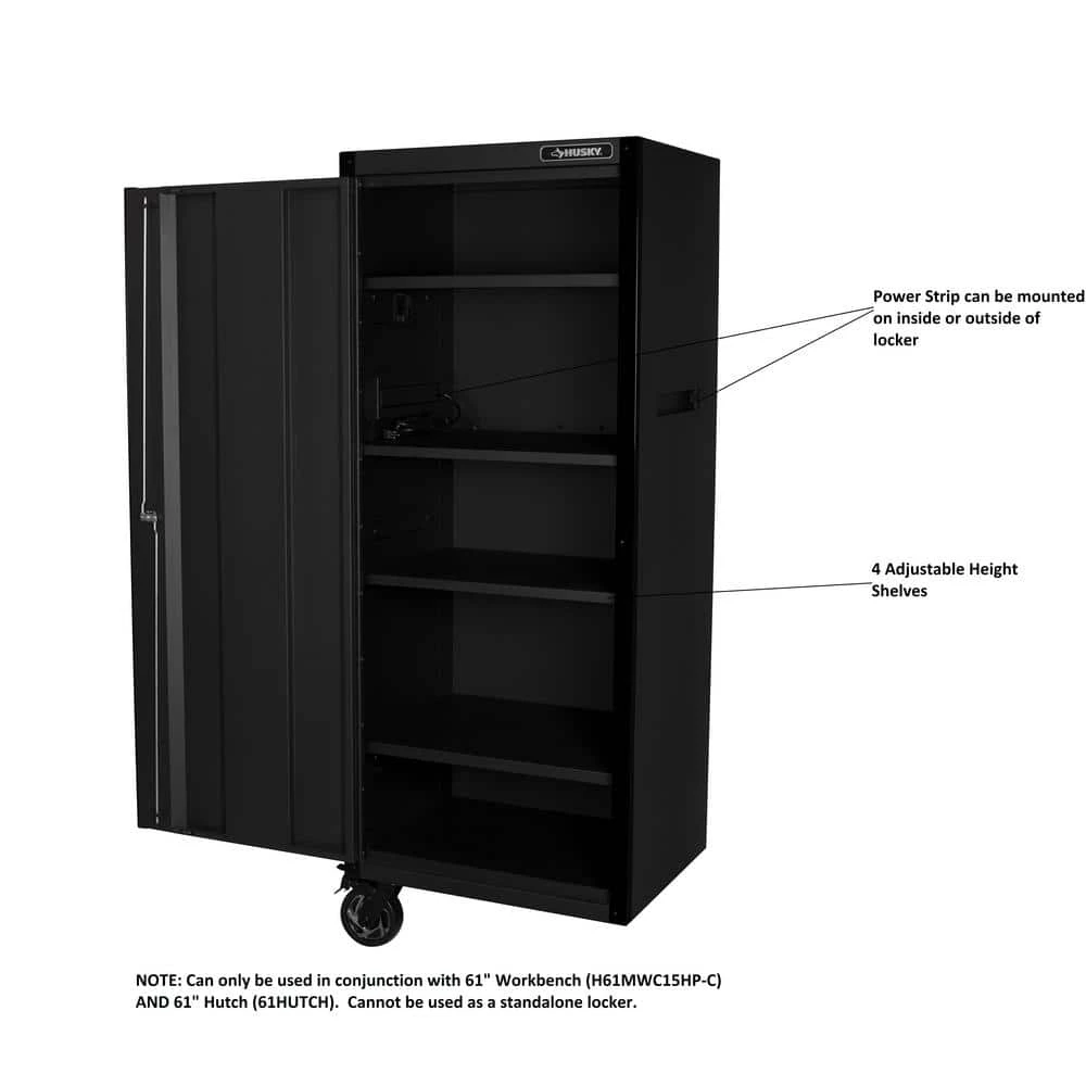 Cheapest โ๏ธ Husky 27 in. Heavy-Duty Tool Storage Side End Locker Mobile Workbench and Hutch Add-On Attachment with 2 Casters in Black ๐ 4 Cheapest โ๏ธ Husky 27 in. Heavy-Duty Tool Storage Side End Locker Mobile Workbench and Hutch Add-On Attachment with 2 Casters in Black ๐ - Image 2
