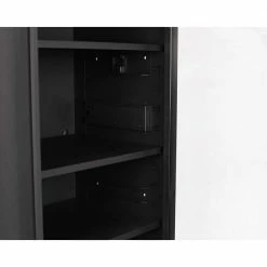 Brand new 😉 Husky Heavy-Duty 27.5 in. 4-Shelf Matte Black Rolling Side Tool Chest 🎁 -Deals Tool Storage Store matte black side tool cabinets lockers h27locker4 4f 1000