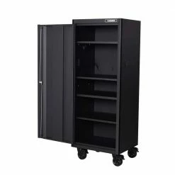 Brand new 😉 Husky Heavy-Duty 27.5 in. 4-Shelf Matte Black Rolling Side Tool Chest 🎁 -Deals Tool Storage Store matte black side tool cabinets lockers h27locker4 e1 1000 1