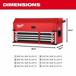 Budget 🔔 Milwaukee High Capacity 46 in. 8-Drawer Top Chest 👏 -Deals Tool Storage Store red and black milwaukee top tool chests 48 22 8541 40 1000