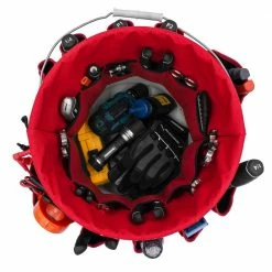 Flash Sale 👏 Husky 12 in. 30 Pocket Heavy Duty Bucket Jockey 5 Gallon In-Bucket Storage Tool Bag 🧨 -Deals Tool Storage Store red black husky tool bags hd10030 th 4f 1000