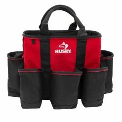 Deals ⌛ Husky 14 in. 15 Pocket Open Top Supply Tool Bag 🔔 -Deals Tool Storage Store red black husky tool bags hd60014 th 66 1000
