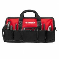 Cheapest 🎉 Husky 24 in. 16 Pocket Zippered Tool Bag 🥰 -Deals Tool Storage Store red black husky tool bags hd60024 th 4f 1000