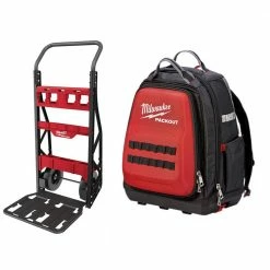 Brand new ๐ Milwaukee 20 in. W PACKOUT 2-Wheel Utility Tool Cart with 15 in. PACKOUT ๐ Backpack (2-Piece) ๐