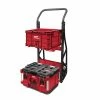 New 👍 Milwaukee PACKOUT 20 in. 2-Wheel Utility Cart with Large Tool Box and Crate (3-Piece) 😉 -Deals Tool Storage Store red black milwaukee modular tool storage systems 48 22 8415 48 22 8425 48 22 8440 64 1000