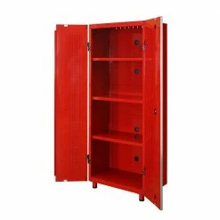 Best Sale 😍 Husky 2-Pack Steel Shelf Set in Red (30 in. W x 15 in. D) for Ready-to-Assemble 30 in. Freestanding Garage Cabinet 🎉 -Deals Tool Storage Store red husky garage cabinet accessories g3000psr us 40 1000