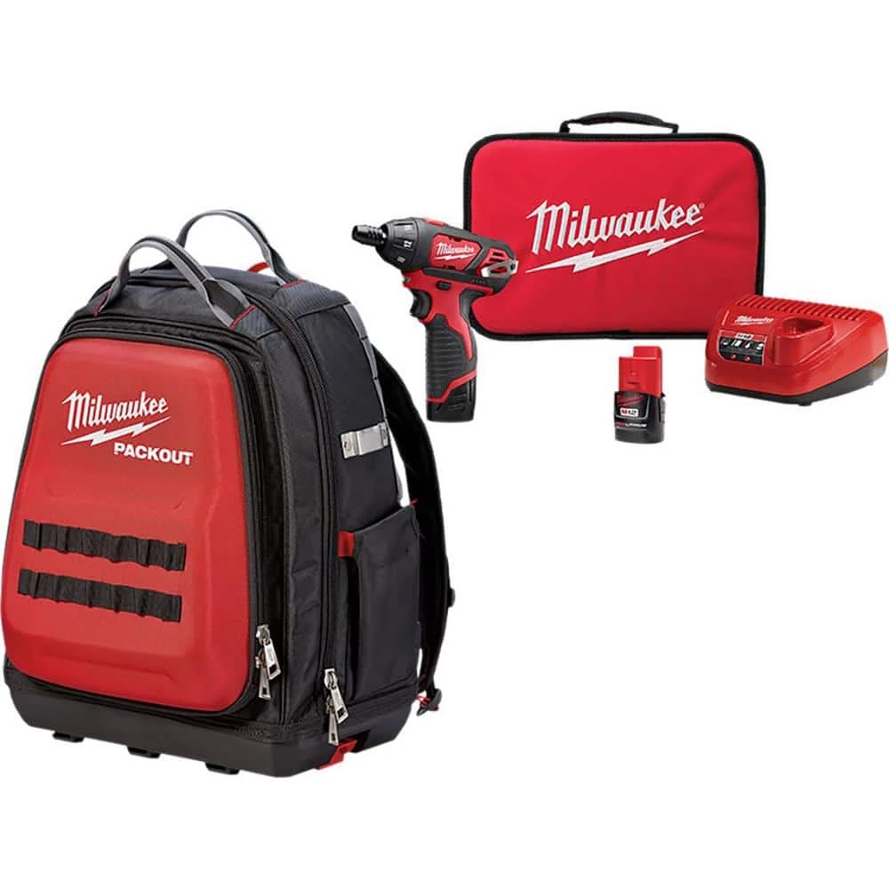 Deals ⭐ Milwaukee 15 in. PACKOUT 🎒 Backpack with M12 12-Volt Lithium-Ion Cordless 1/4 in. Hex Screwdriver Kit ✔️ 3 Deals ⭐ Milwaukee 15 in. PACKOUT 🎒 Backpack with M12 12-Volt Lithium-Ion Cordless 1/4 in. Hex Screwdriver Kit ✔️