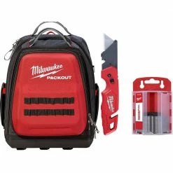 Best Pirce 🌟 Milwaukee 15 in. PACKOUT 🎒 Backpack with FASTBACK Folding Utility Knife and 50-Pack General Purpose Utility Blade Set 🎉