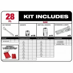 Best Sale 🎉 Milwaukee 15 in. PACKOUT 🎒 Backpack and 3/8 in. Drive SAE Ratchet and Socket Mechanics Tool Set with PACKOUT Case (28-Piece) 🎉 -Deals Tool Storage Store red milwaukee modular tool storage systems 48 22 8301 48 22 9481 40 1000