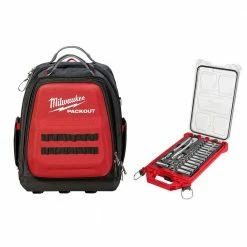 Best reviews of 🎉 Milwaukee 15 in. PACKOUT 🎒 Backpack 3/8 in. Drive METRIC Ratchet and Socket Mechanics Tool Set with PACKOUT Case (32-Piece) 🎉